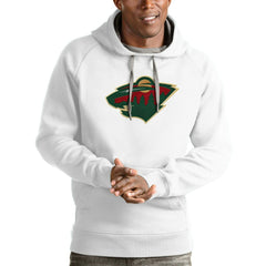 NHL Minnesota Wild Antigua Logo Victory Pullover Hoodie - White