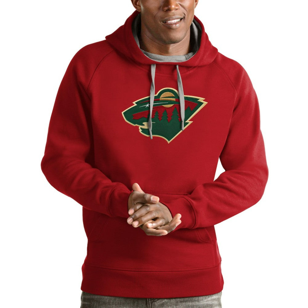 NHL Minnesota Wild Antigua Logo Victory Pullover Hoodie - Red