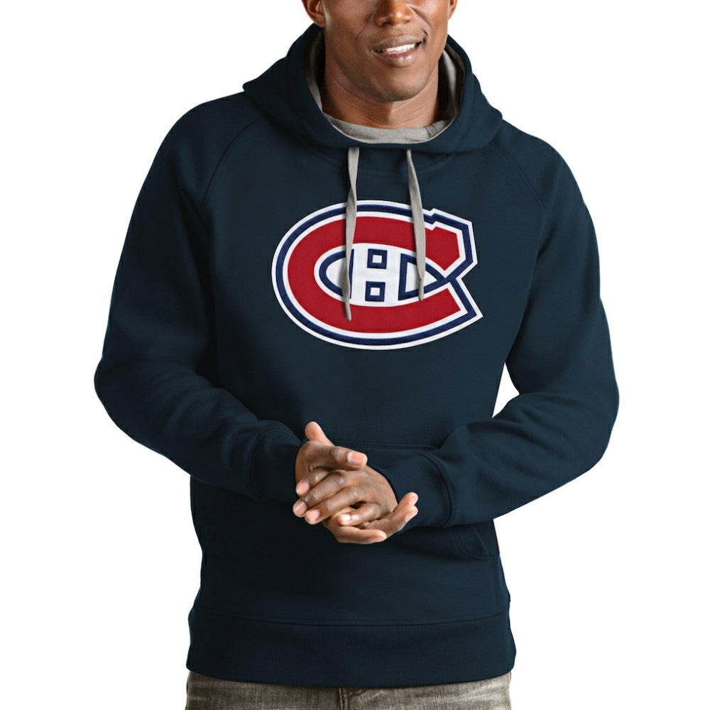 NHL Montreal Canadiens Antigua Logo Victory Pullover Hoodie - Navy