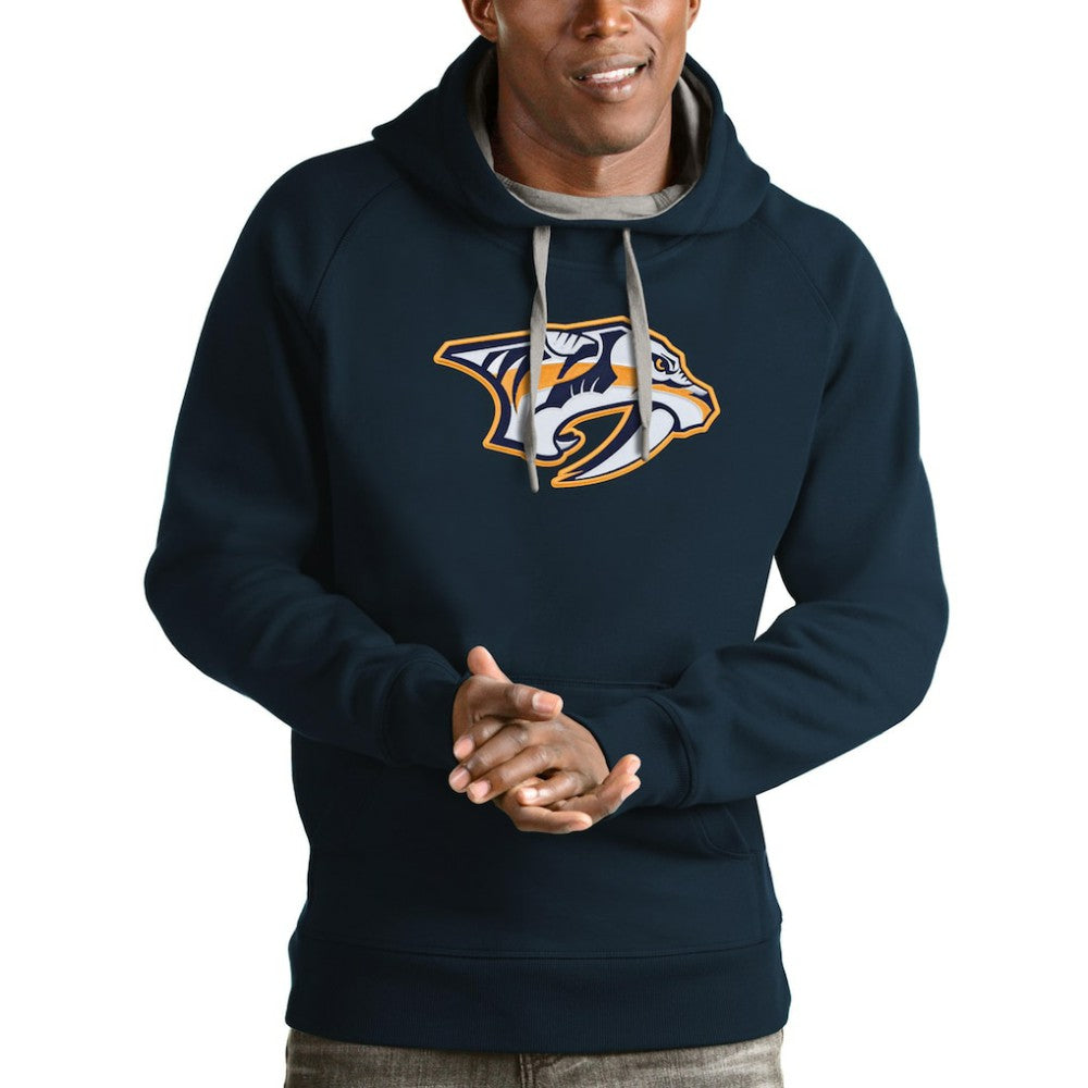 NHL Nashville Predators Antigua Logo Victory Pullover Hoodie - Navy