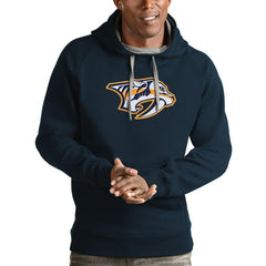 NHL Nashville Predators Antigua Logo Victory Pullover Hoodie - Navy