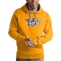 NHL Nashville Predators Antigua Logo Victory Pullover Hoodie - Gold
