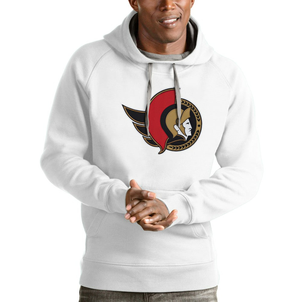 NHL Ottawa Senators Antigua Logo Victory Pullover Hoodie - White