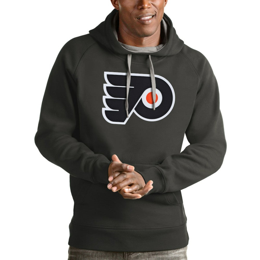 NHL Philadelphia Flyers Antigua Logo Victory Pullover Hoodie - Charcoal