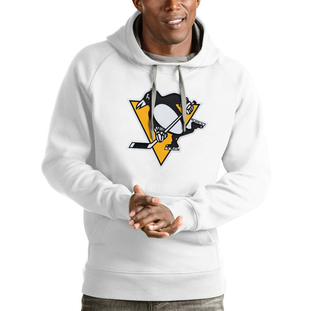 NHL Pittsburgh Penguins Antigua Logo Victory Pullover Hoodie - White
