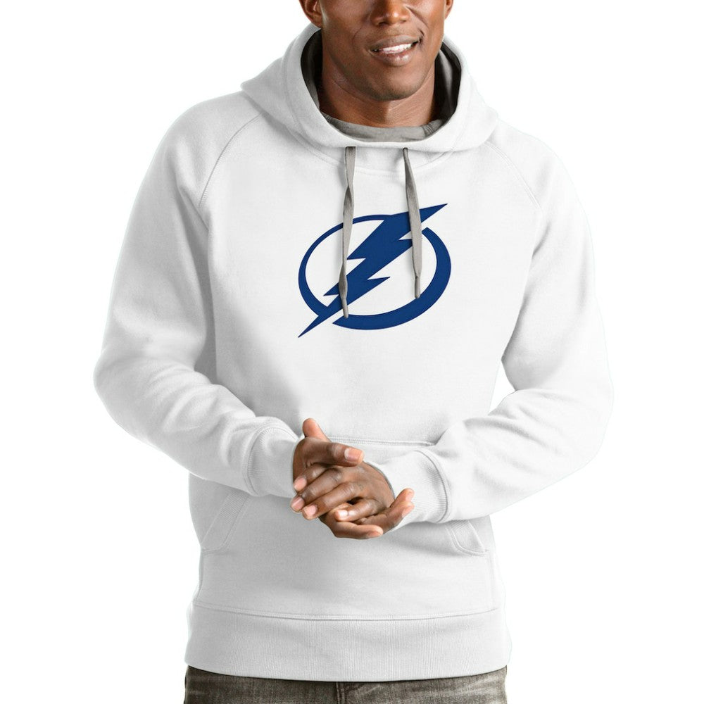 NHL Tampa Bay Lightning Antigua Logo Victory Pullover Hoodie - White