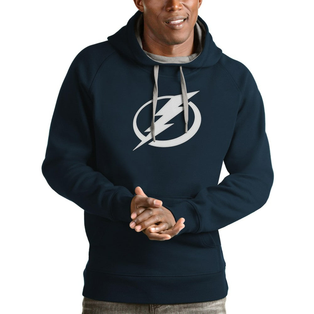 NHL Tampa Bay Lightning Antigua Logo Victory Pullover Hoodie - Navy