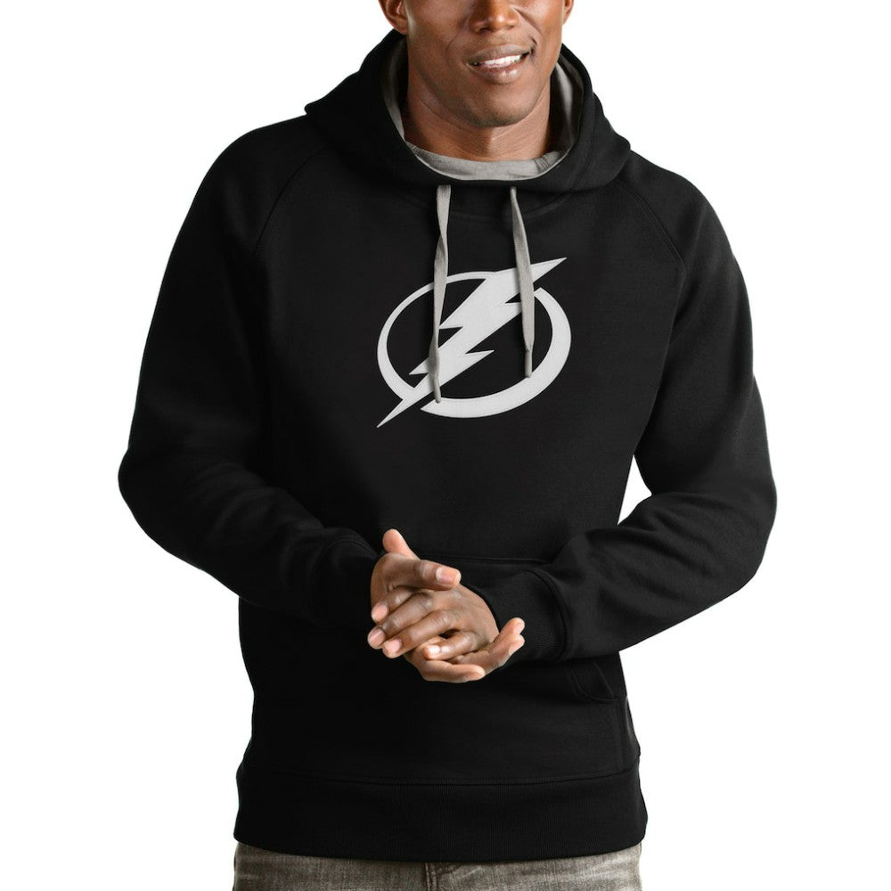 NHL Tampa Bay Lightning Antigua Logo Victory Pullover Hoodie - Black
