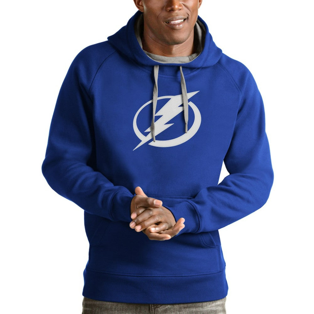 NHL Tampa Bay Lightning Antigua Logo Victory Pullover Hoodie - Blue