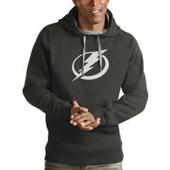 NHL Tampa Bay Lightning Antigua Logo Victory Pullover Hoodie - Charcoal