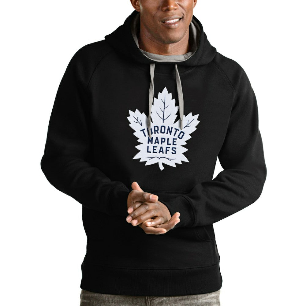 NHL Toronto Maple Leafs Antigua Logo Victory Pullover Hoodie - Black