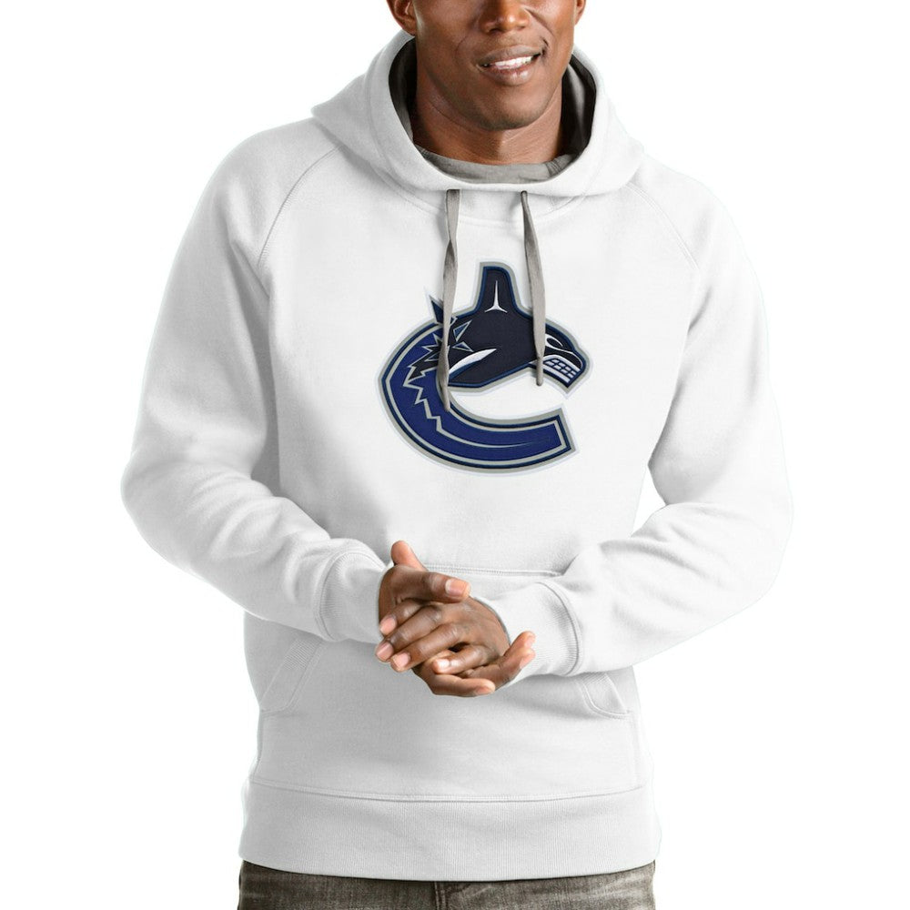 NHL Vancouver Canucks Antigua Logo Victory Pullover Hoodie - White