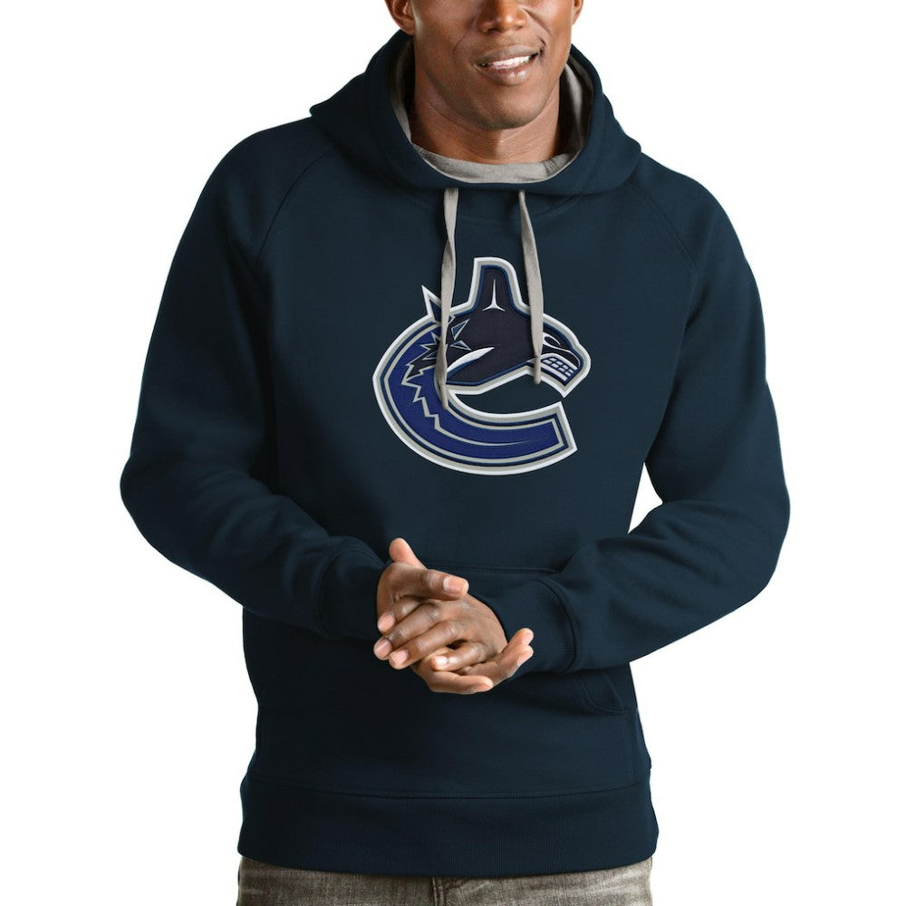 NHL Vancouver Canucks Antigua Logo Victory Pullover Hoodie - Navy
