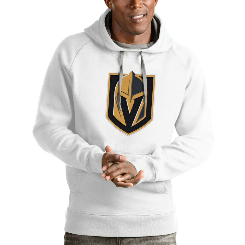 NHL Vegas Golden Knights Antigua Logo Victory Pullover Hoodie - White