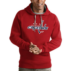 NHL Washington Capitals Antigua Logo Victory Pullover Hoodie - Red