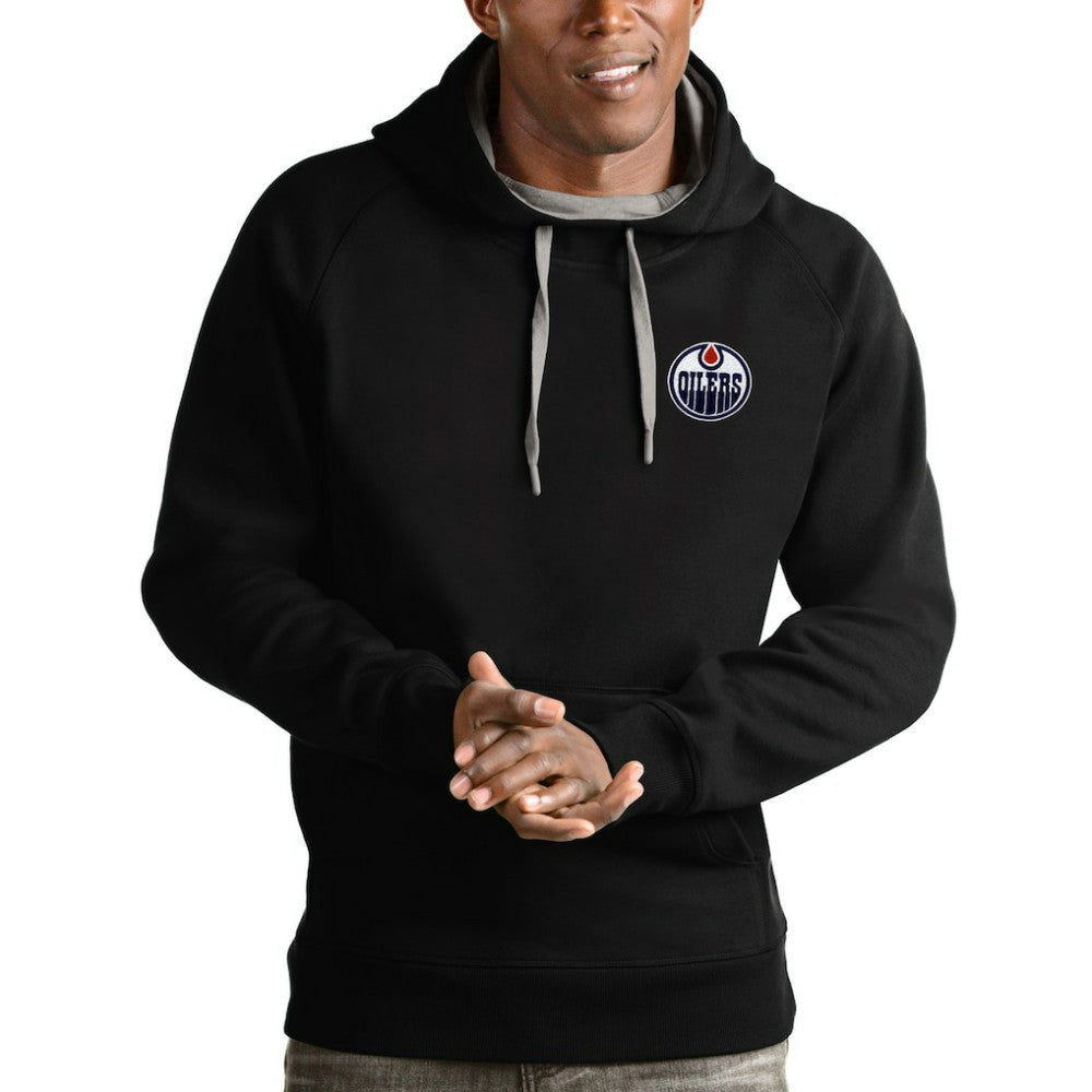 NHL Edmonton Oilers Antigua Victory Pullover Hoodie - Black