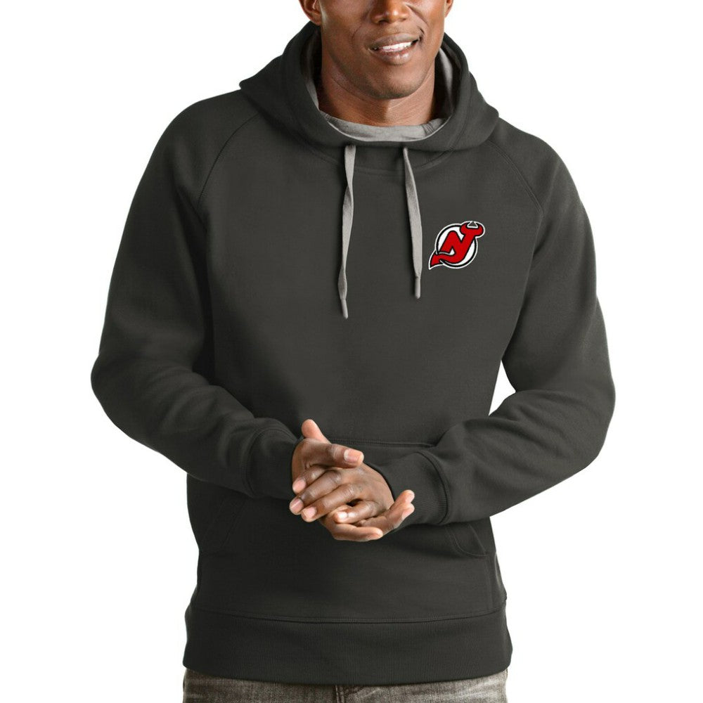 NHL New Jersey Devils Antigua Victory Pullover Hoodie - Charcoal