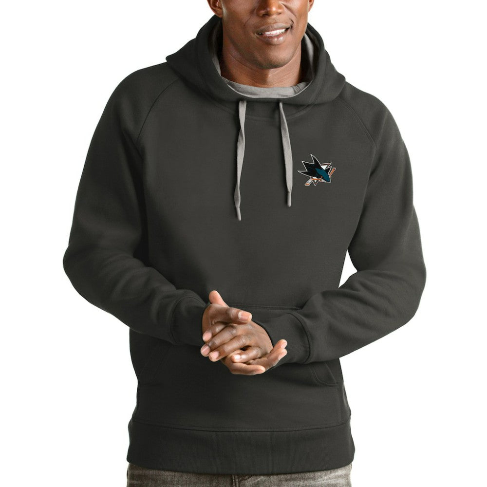 NHL San Jose Sharks Antigua Victory Pullover Hoodie - Charcoal