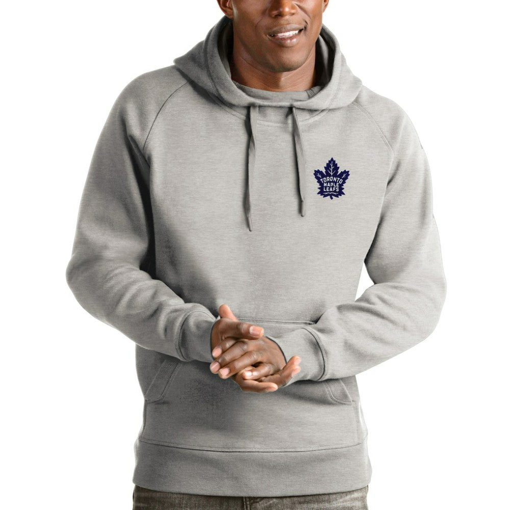 NHL Toronto Maple Leafs Antigua Victory Pullover Hoodie - Heathered Gray