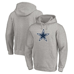 Dallas Cowboys Primary Logo Fitted Pullover Hoodie Heather Gray