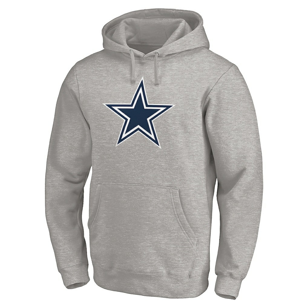 Dallas Cowboys Primary Logo Fitted Pullover Hoodie Heather Gray