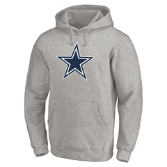 Dallas Cowboys Primary Logo Fitted Pullover Hoodie Heather Gray