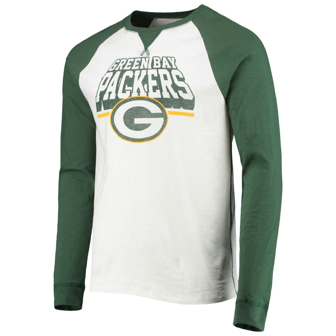 Green Bay Packers Junk Food Colorblock Raglan Long Sleeve T-Shirt White/Green