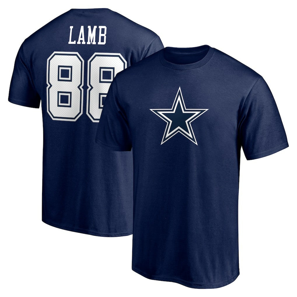 CeeDee Lamb Dallas Cowboys Team Player Icon Name & Number T-Shirt Navy