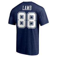 CeeDee Lamb Dallas Cowboys Team Player Icon Name & Number T-Shirt Navy