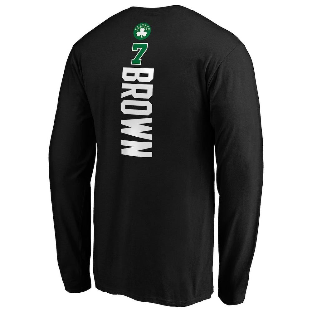 Jaylen Brown Boston Celtics Playmaker Name & Number Long Sleeve T-Shirt Black