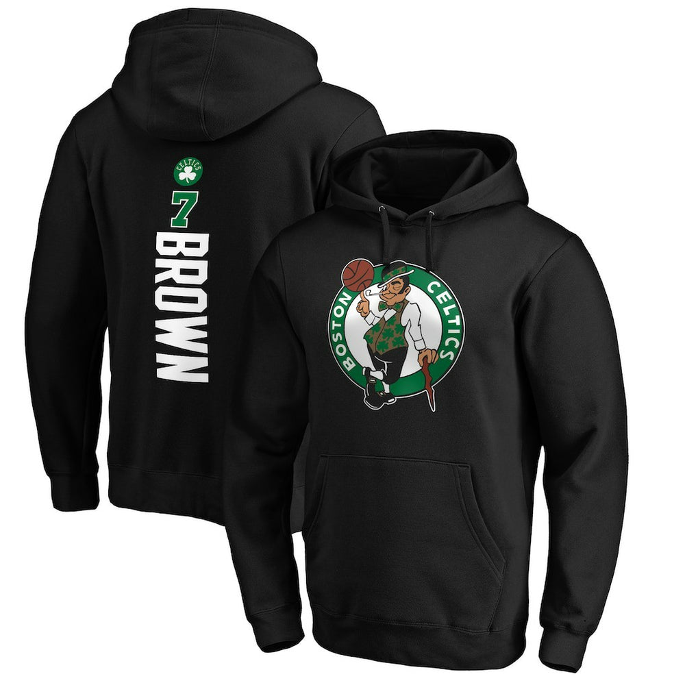 Jaylen Brown Boston Celtics Playmaker Name & Number Pullover Hoodie Black