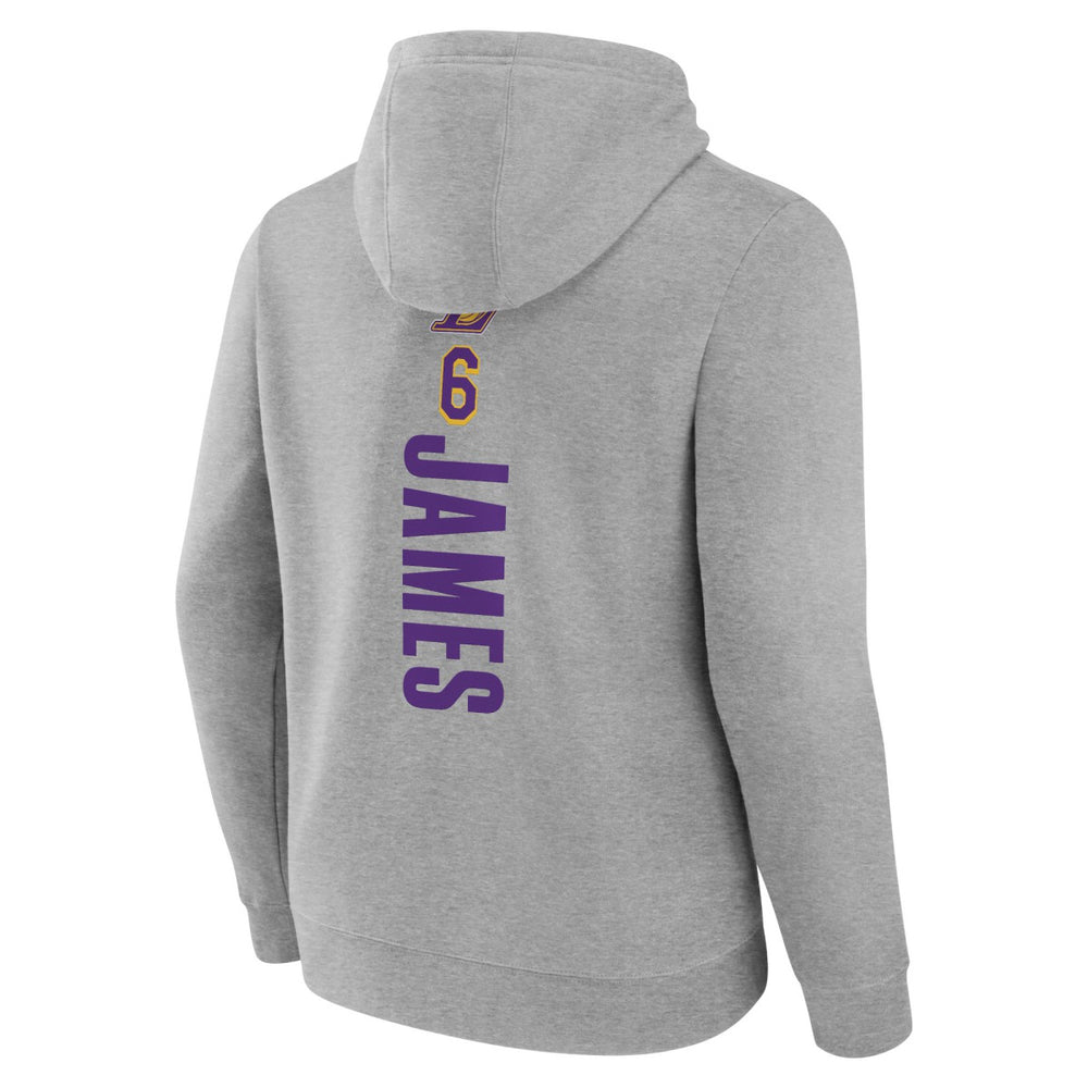 LeBron James Los Angeles Lakers Playmaker Name & Number Pullover Hoodie Heathered Gray