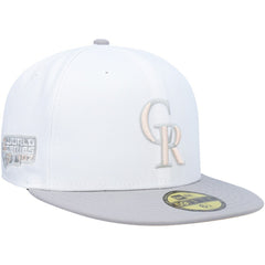 Colorado Rockies New Era 2007 World Series Side Patch Undervisor 59FIFTY Fitted Hat - White/Gray Hats
