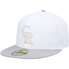 Colorado Rockies New Era 2007 World Series Side Patch Undervisor 59FIFTY Fitted Hat - White/Gray Hats