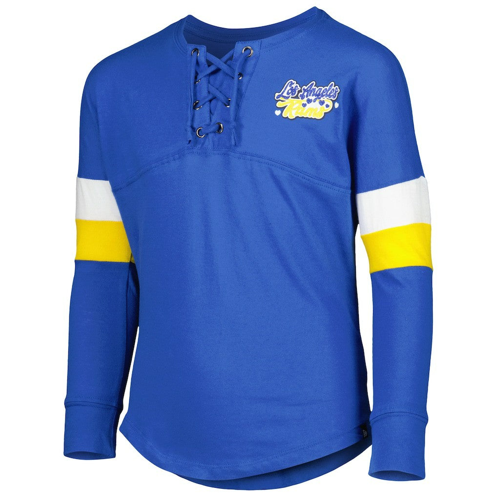 Los Angeles Rams New Era Girls Youth Lace-Up Long Sleeve T-Shirt Royal
