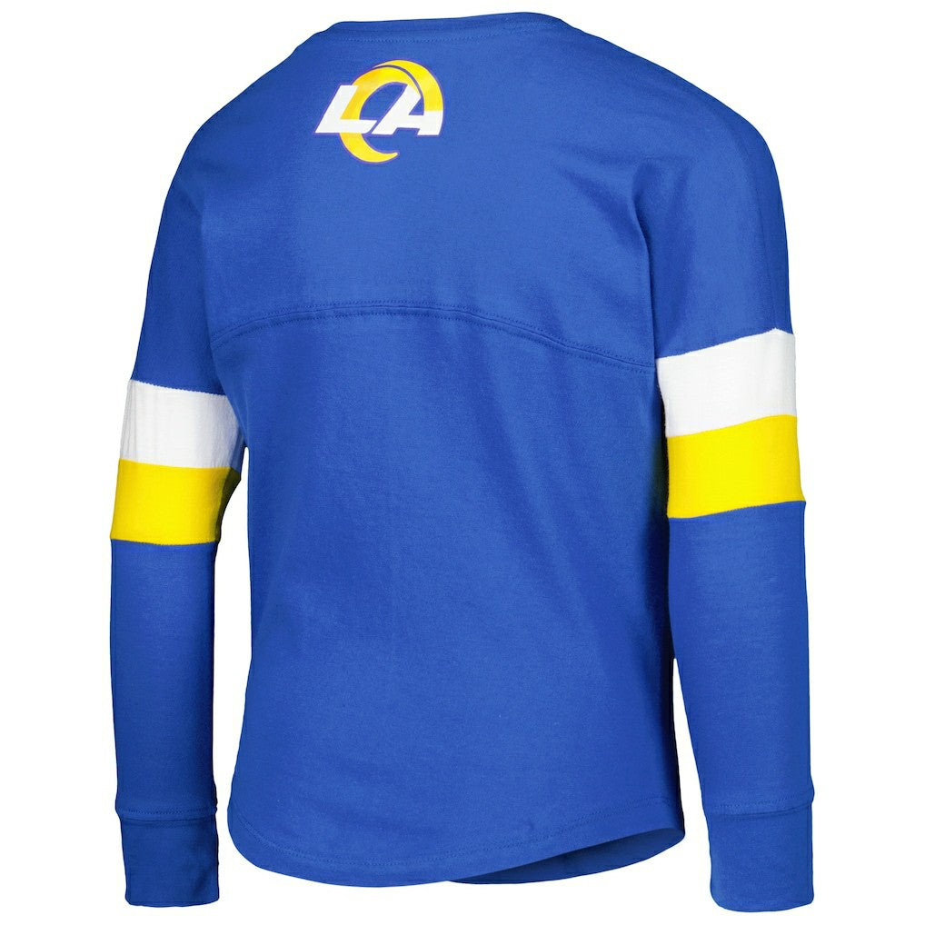 Los Angeles Rams New Era Girls Youth Lace-Up Long Sleeve T-Shirt Royal