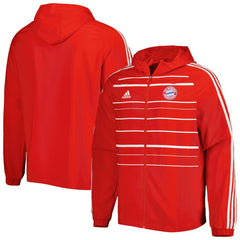 Bayern Munich DNA Raglan Full-Zip Hoodie Windbreaker Jacket Red