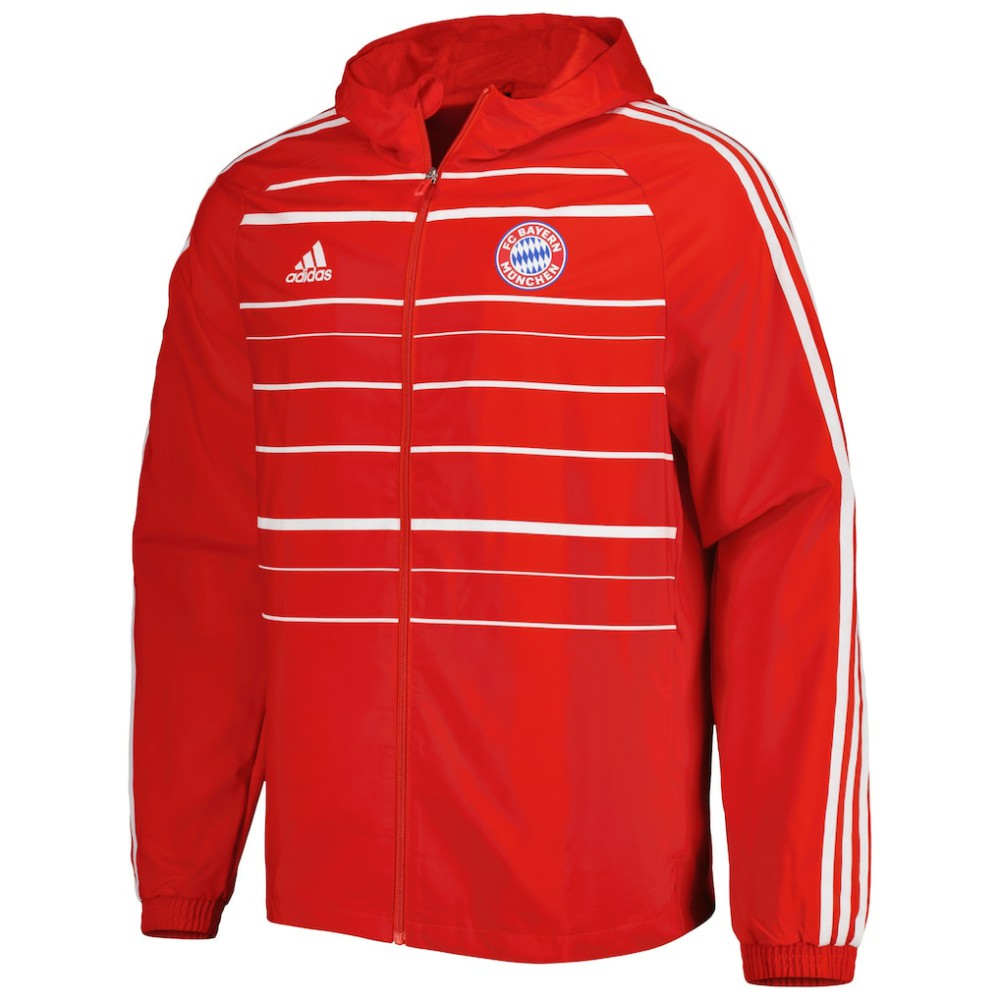 Bayern Munich DNA Raglan Full-Zip Hoodie Windbreaker Jacket Red