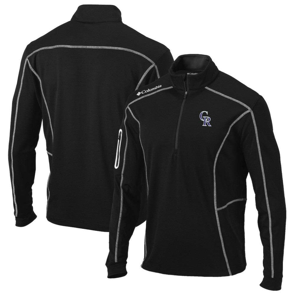 Colorado Rockies Columbia Shotgun Omni-Wick Quarter-Zip Pullover Jacket - Black Jackets