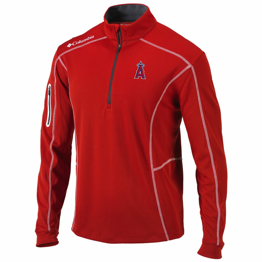 Los Angeles Angels Columbia Shotgun Omni-Wick Quarter-Zip Pullover Jacket - Red Jackets