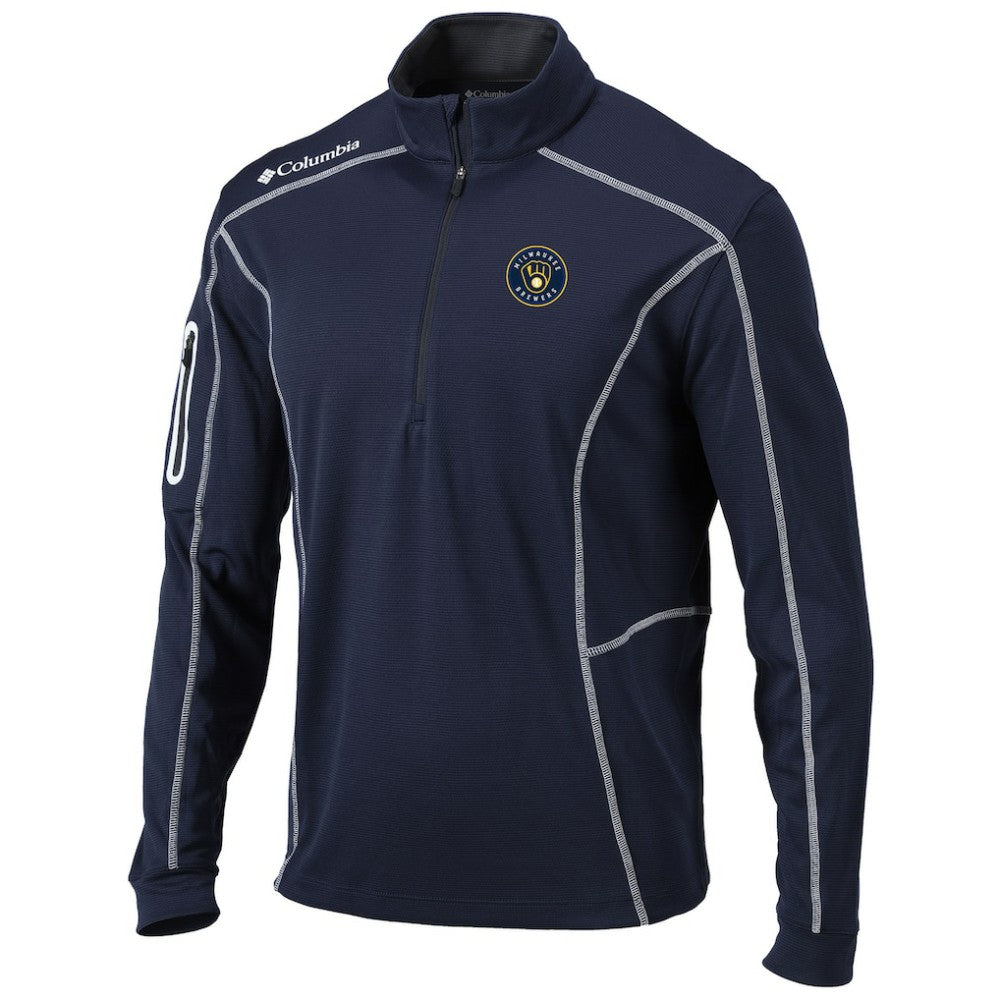 Milwaukee Brewers Columbia Shotgun Omni-Wick Quarter-Zip Pullover Jacket - Navy Jackets