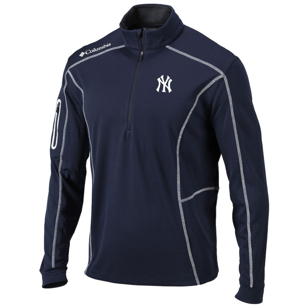 New York Yankees Columbia Shotgun Omni-Wick Quarter-Zip Pullover Jacket - Navy Jackets