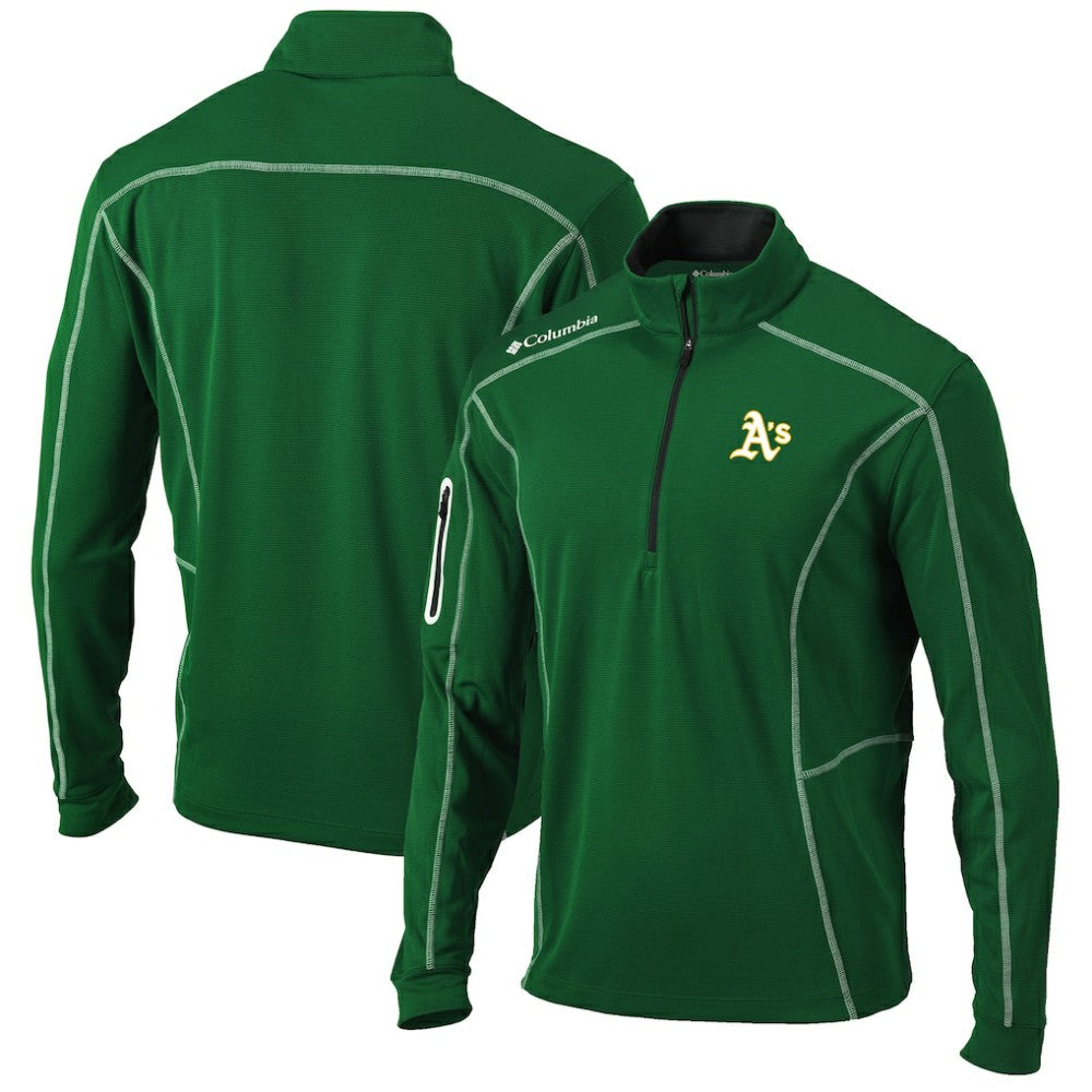 Athletics Columbia Shotgun Omni-Wick Quarter-Zip Pullover Jacket - Green Jackets