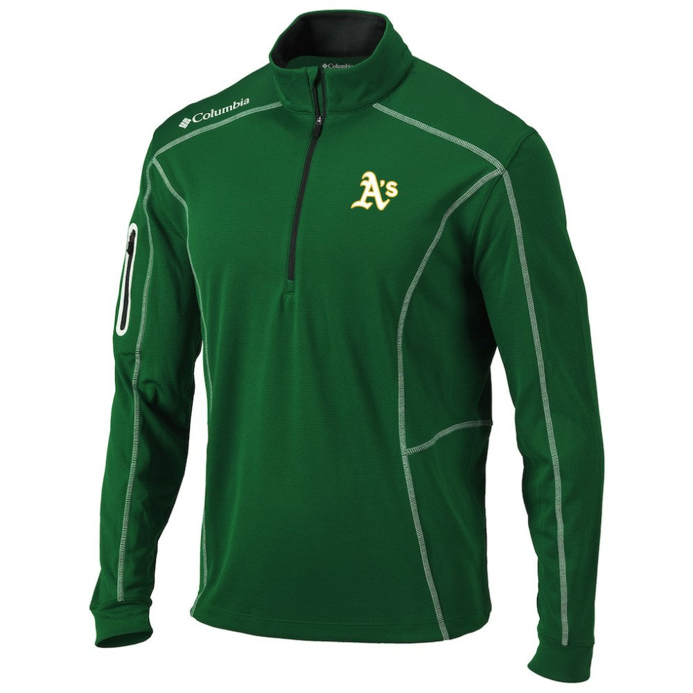 Athletics Columbia Shotgun Omni-Wick Quarter-Zip Pullover Jacket - Green Jackets