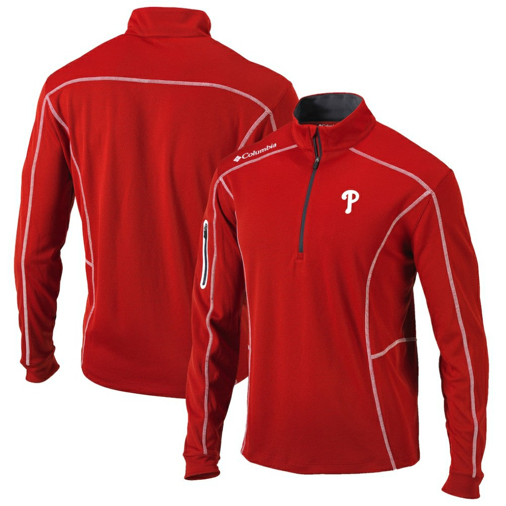 Philadelphia Phillies Columbia Shotgun Omni-Wick Quarter-Zip Pullover Jacket - Red Jackets