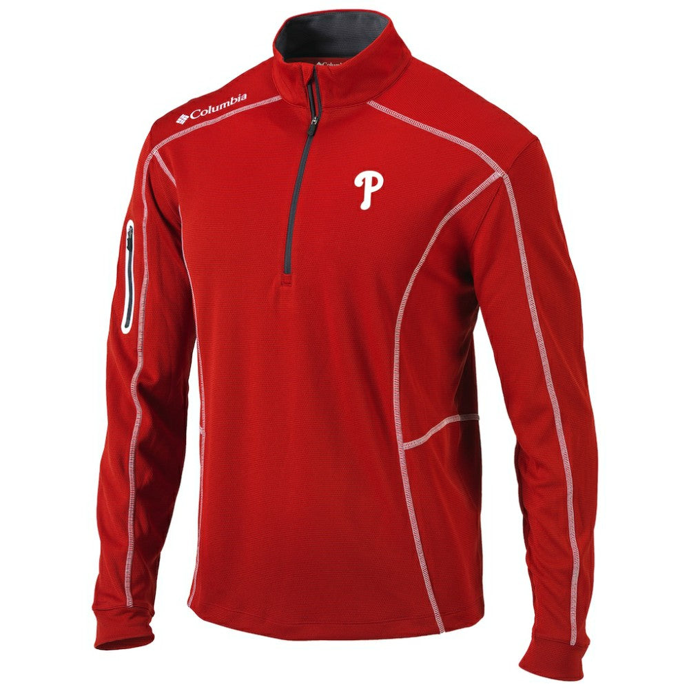 Philadelphia Phillies Columbia Shotgun Omni-Wick Quarter-Zip Pullover Jacket - Red Jackets
