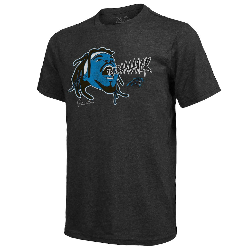 Cam Newton Carolina Panthers Majestic Threads Tri-Blend Player Graphic T-Shirt Black