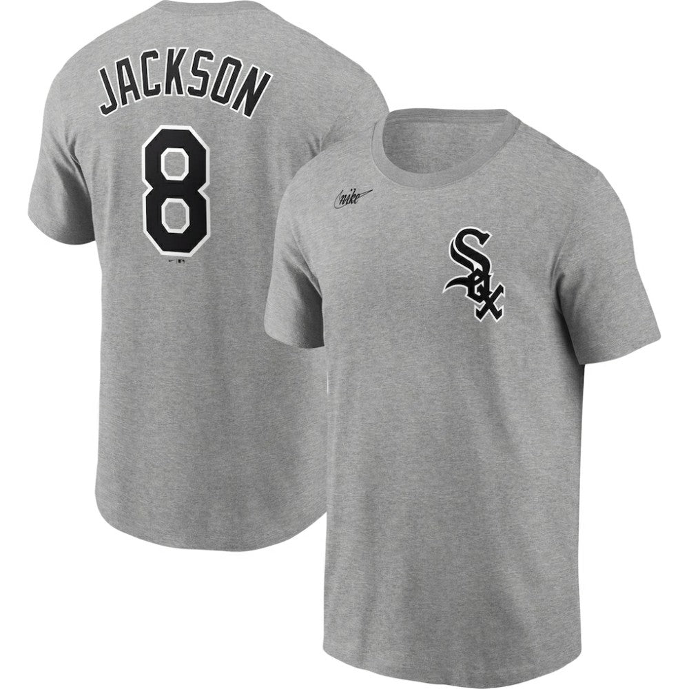 Bo Jackson Chicago White Sox Nike Cooperstown Collection Name & Number T-Shirt - Heathered Gray T-shirts