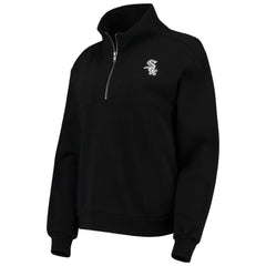 Chicago White Sox The Wild Collective Women's Two-Hit Quarter-Zip Pullover Top - Black Pullover