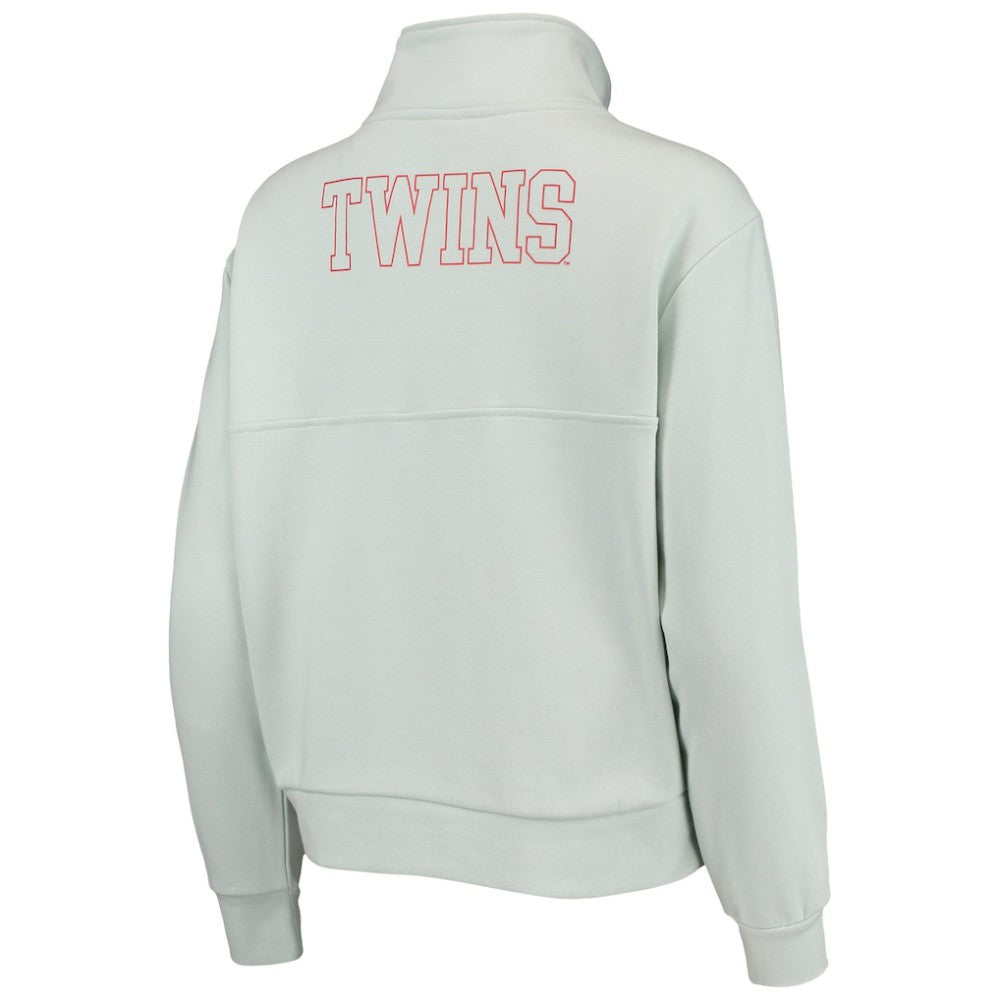 Minnesota Twins The Wild Collective Women's Two-Hit Quarter-Zip Pullover Top - Light Blue Pullover